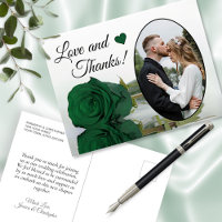 Elegant Emerald Green Rose Wedding Liebe & Danke