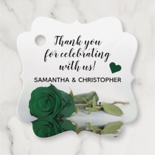 Elegant Emerald Green Rose Wedding Vielen Dank Geschenkanhänger