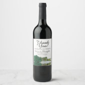 Elegant Emerald Green Rose Wedding Vielen Dank Weinetikett (Vorderseite)