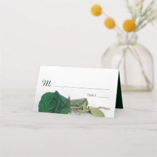Elegant Emerald Green Rose Wedding Write-In Platzkarte