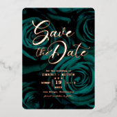 Elegant Emerald Green Save the Date Hochzeit Folieneinladung (Vorderseite)