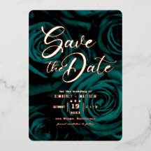 Elegant Emerald Green Save the Date Hochzeit