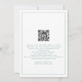 Elegant Emerald Green Script QR Code Hochzeit Einladung (Rückseite)