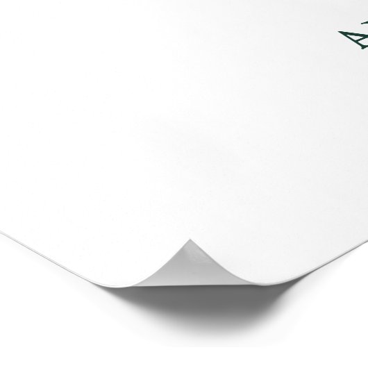 Elegant Emerald Green Script Wedding Welcome Sign Poster (Ecke)