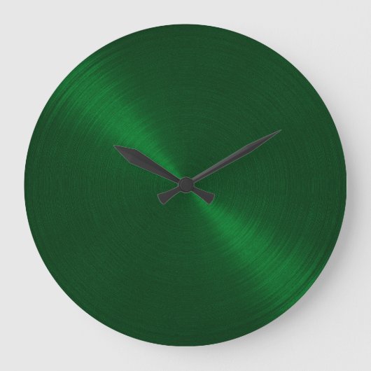 Elegant Emerald Green Sheen Große Wanduhr (Vorderseite)