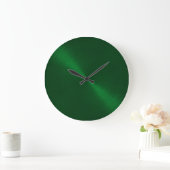 Elegant Emerald Green Sheen Große Wanduhr (Zuhause)