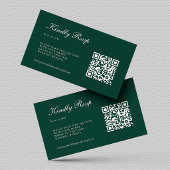 Elegant Emerald Green UAWG QR Code Wedding Begleitkarte