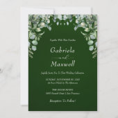 Elegant Emerald Green und Eucalyptus Wedding Einladung (Vorderseite)