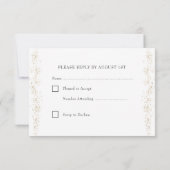 Elegant Emerald Green und Gold Leaf RSVP Karte (Rückseite)
