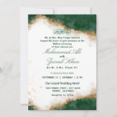 Elegant Emerald Green Valima Einladungen (Vorderseite)