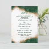 Elegant Emerald Green Valima Einladungen (Stehend Vorderseite)