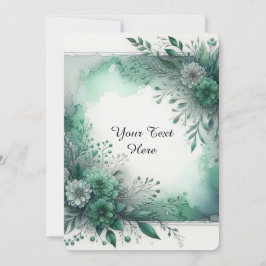 Elegant Emerald Green Watercolor Floral Einladung