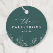 Elegant Emerald Green Wedding Classy Round Geschenkanhänger (Vorderseite)