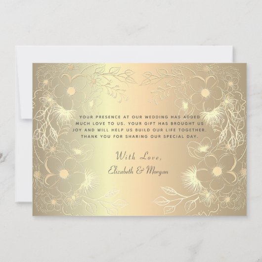 Elegant Emerald Green Wedding Dankeskarte (Rückseite)