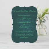 Elegant Emerald Green Wedding Einladung (Stehend Vorderseite)