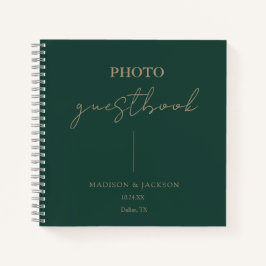 Elegant Emerald Green Wedding Guestbook Notizblock
