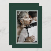 Elegant Emerald Green Wedding rettet das Datum Einladung (Vorne/Hinten)