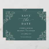 Elegant Emerald Green Wedding rettet das Datum Save The Date (Vorne/Hinten)