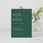 Elegant Emerald Green Wedding Save the Date (Stehend Vorderseite)