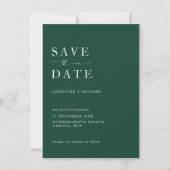 Elegant Emerald Green Wedding Save the Date (Vorderseite)