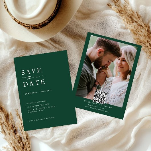 Elegant Emerald Green Wedding Save the Date