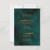 Elegant Emerald Green Wedding Save the Date Einladung (Vorderseite)