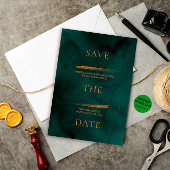 Elegant Emerald Green Wedding Save the Date Einladung