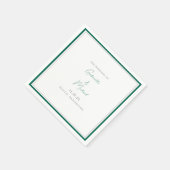 Elegant Emerald Green Wedding Script Napkins Serviette (Ecke)