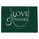 Elegant Emerald Green Wedding Thank You Große Geschenktüte (Vorderseite)
