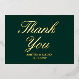 Elegant Emerald Green Wedding Vielen Dank Real Gol Folieneinladung