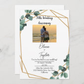 Elegant Emerald Greenery Hochzeitstag Einladung (Vorne/Hinten)