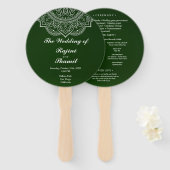 Elegant Emerald Paisley Indian Wedding Program Fächer (Vorne und Hinten)