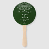 Elegant Emerald Paisley Indian Wedding Program Fächer (Vorderseite)