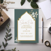 Elegant Emerald Wedding Save the Date Einladung