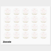 Elegant Enchanted Pink Floral Baby Shower Runder Aufkleber (Blatt)