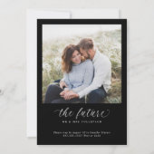 Elegant Engaged Modern Black Wedding Engagement Einladung