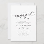 Elegant Engaged Modern Script Wedding Engagement Einladung (Vorderseite)