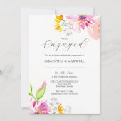 Elegant Engagement Invitations Floral Theme Einladung (Vorderseite)