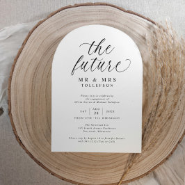 Elegant Engagement Party Black and White Einladung