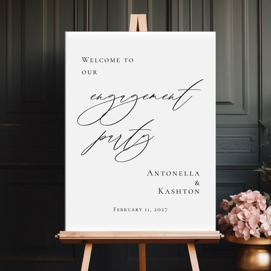 Elegant Engagement Party welcome Poster