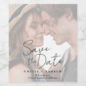 Elegant Engagement Photo Script Wedding Weinetikett (Einzelnes Label)