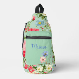 Elegant English Country Wildflower  Crossbody Bag