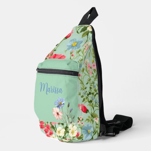 Elegant English Country Wildflower  Crossbody Bag (Rechte Ecke)
