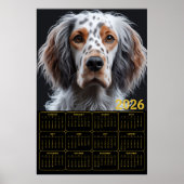 Elegant English Setter 2026 Calendar Poster (Vorne)
