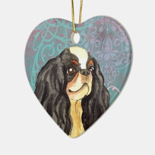 Elegant English Toy Spanel Keramikornament (Links)