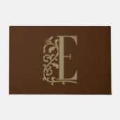 Elegant Entry Monogram E Initial on Brown Fußmatte (Vorderseite)
