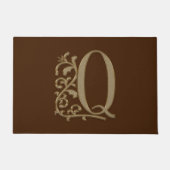 Elegant Entry Monogram Q Initial on Brown Fußmatte (Vorderseite)
