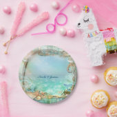 Elegant entzückt unter den Tellern am Strand Pappteller (Party)