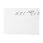 Elegant Envelope Floral Monogram skizziert Adresse (Rückseite)