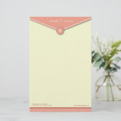 Elegant Envelope (melon) Monogram Stationery Briefpapier (Stehend Vorderseite)